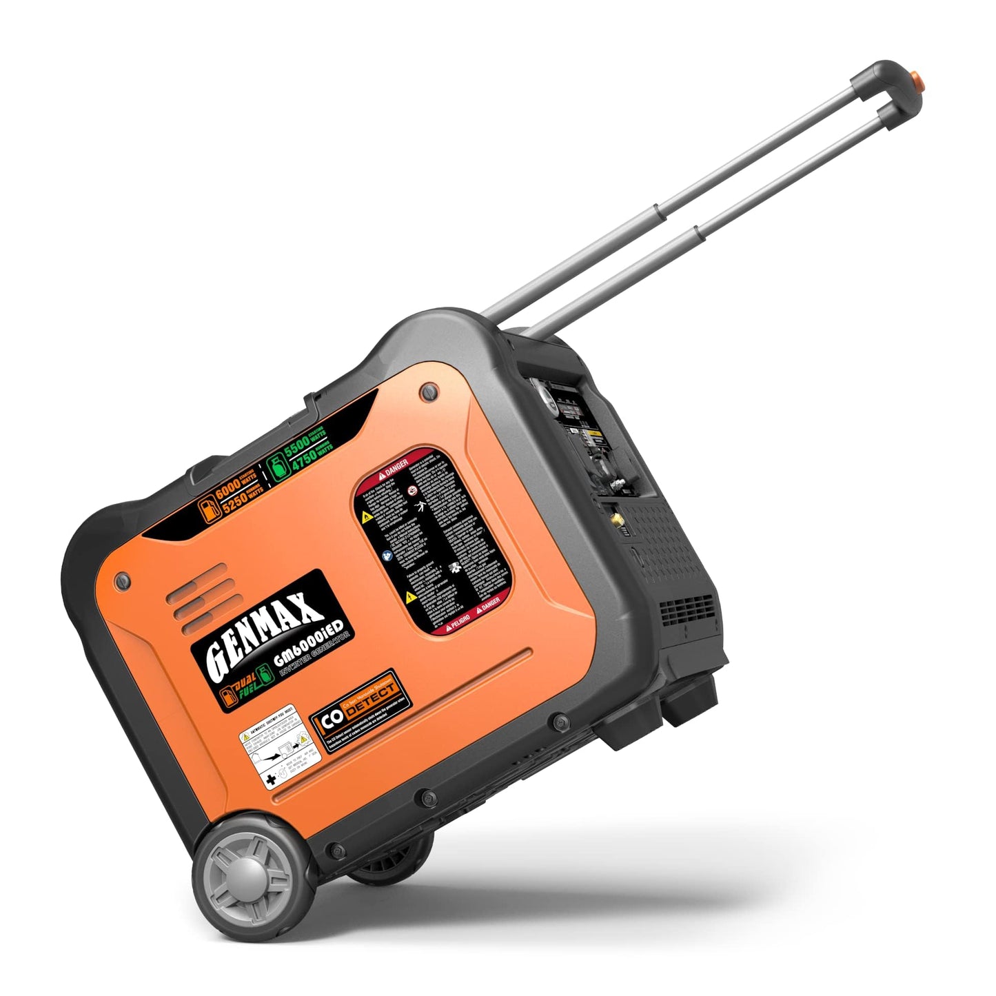 GENMAX Portable Inverter Generator,6000W Super Quiet Dual Fuel Portable Engine with Remote/Electric Start,Lightweight for Backup Home Use&Camping Travel Outdoor,EPA Compliant(GM6000iED.)