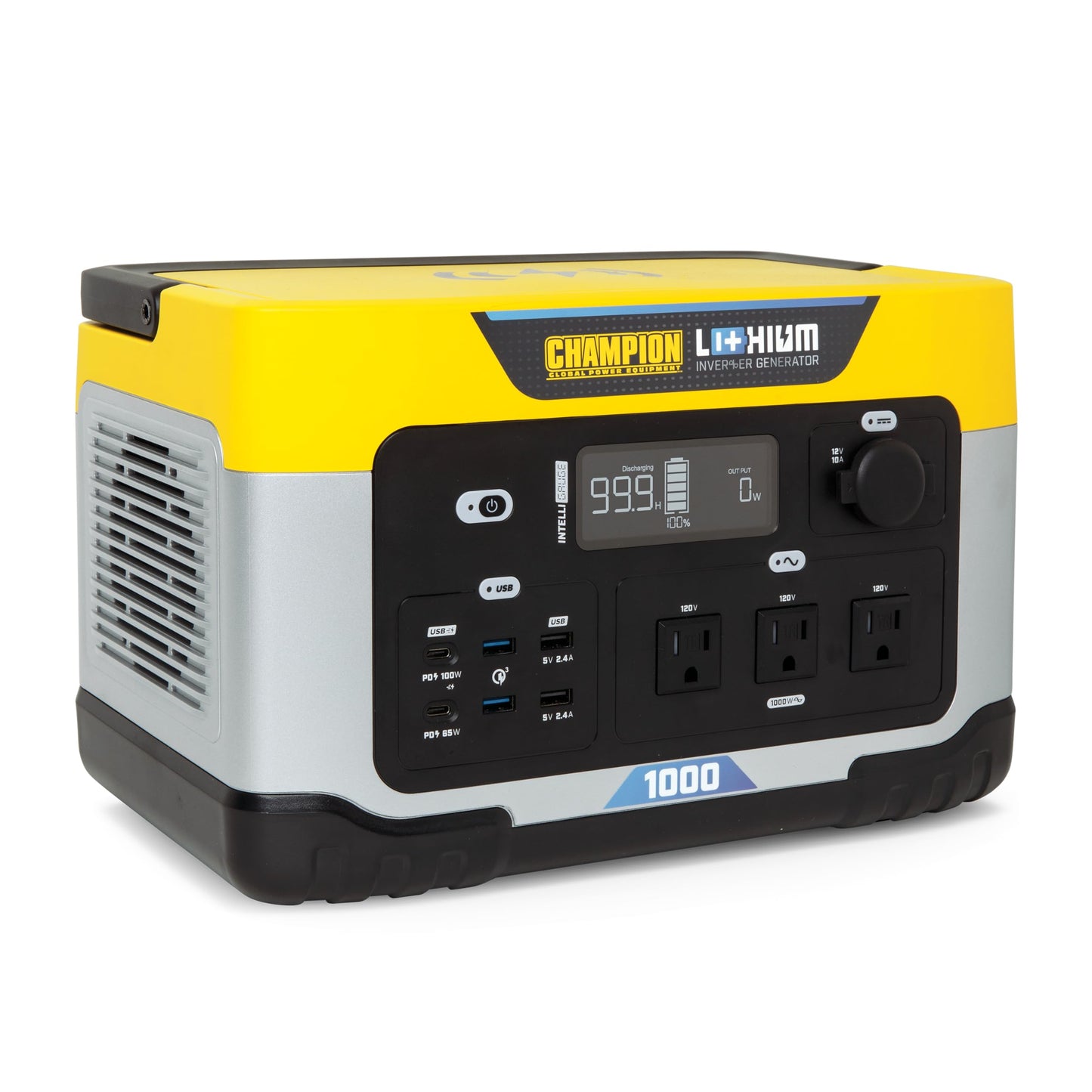 Champion Power Equipment 201260 998-Wh Power Station 2000/1000-Watt Portable Lithium-Ion Battery Solar Generator