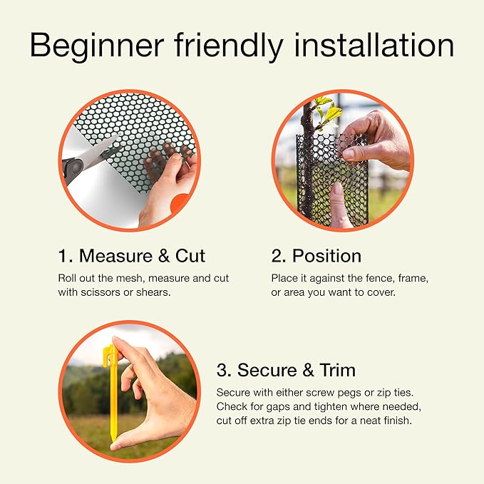 Maporch Upgraded 15.7" x 16.4 ft White Plastic Chicken Wire Fence Mesh, Included 1 Wire Cutting Scissor, Hexagonal Fencing Wire for Gardening, Poultry Fencing, Wire Frame for Crafts, Floral Netting