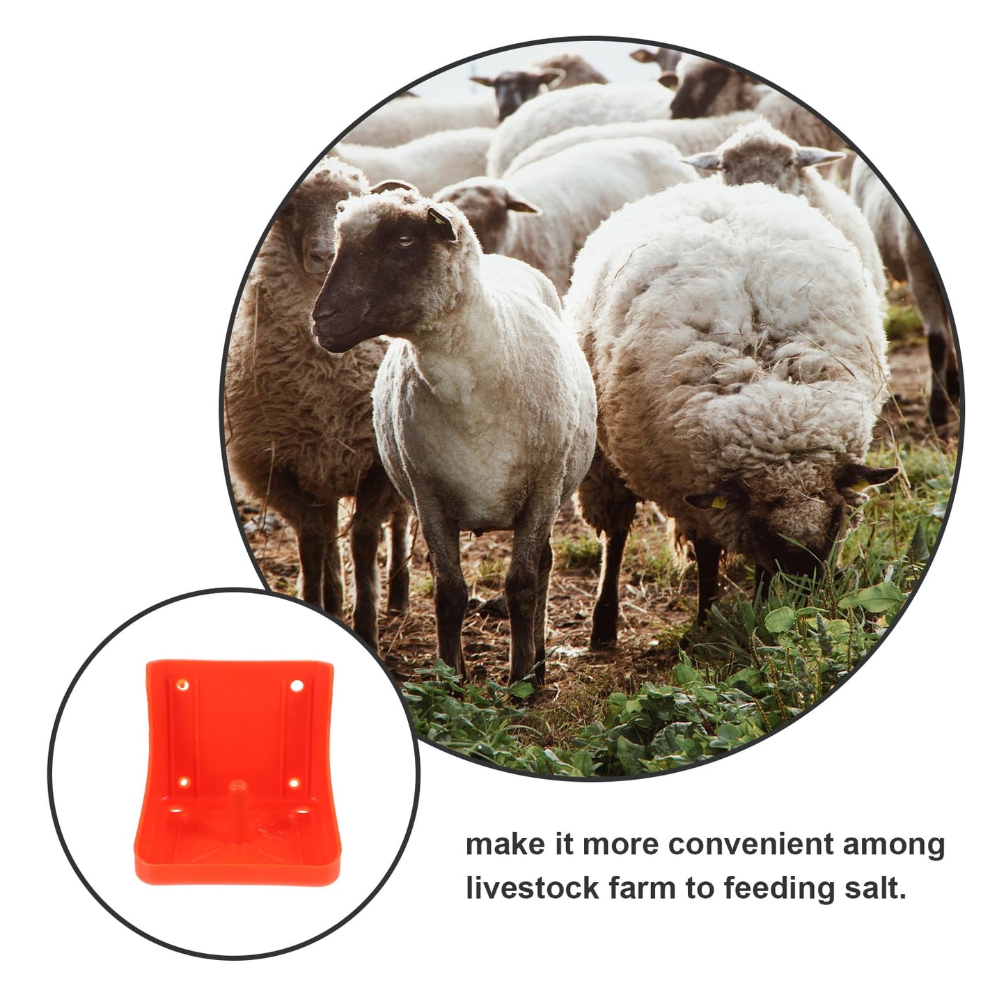 Thick Salt Block Holder for Livestock - Multi-Use Cattle and Sheep Salt Brick Feeder Tray Easy Assembly for Feeding and Minerals