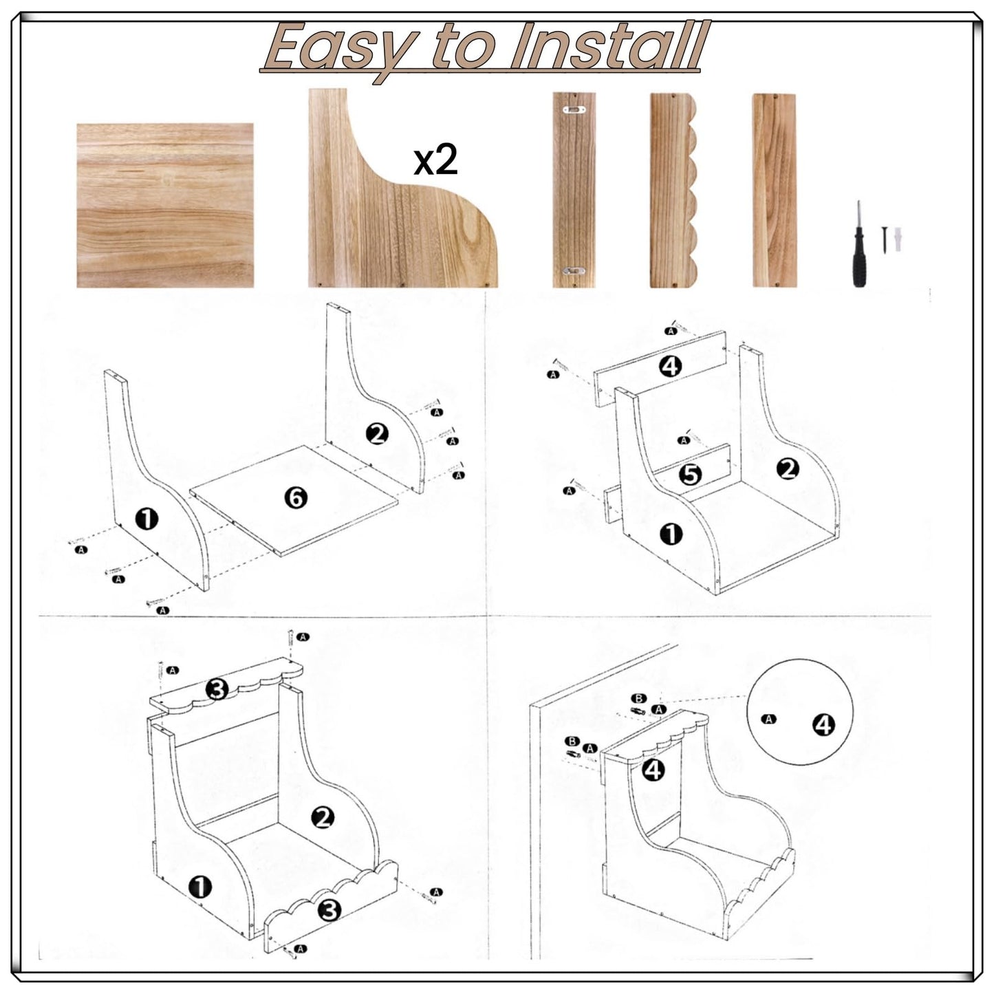 Tlence Single Compartment Hens Nesting Box, 14.5 x 13.75 x 13 Inch Wood Chicken Laying Eggs Boxes, Large Heavy Duty Chicken Coop Nest Box Accessories for Duck Birds Poultry, Easy Assembly