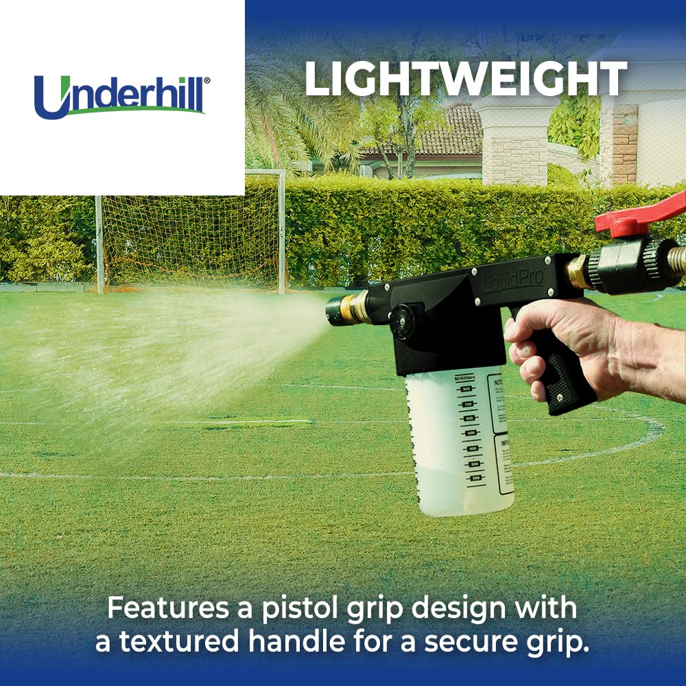 Underhill LiquidPro Applicator Gun Hose Sprayer, Wetting Agent and Lawn Micronutrient Fertilizer with Cloudburst Nozzle, Heavy-Duty, A-LPWA50K, Black