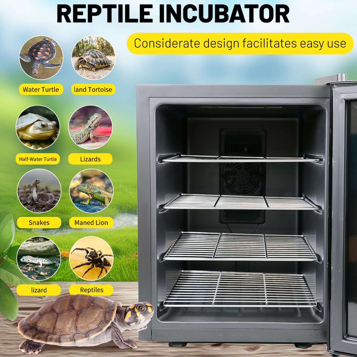 DEZHXHE Reptile Incubator 33L Scientific Lab Incubator Digital Incubator Cooling and Heating Temperature can be Controlled at 50℉~104℉ Reptile Egg Incubator 110V Work for Small Reptiles