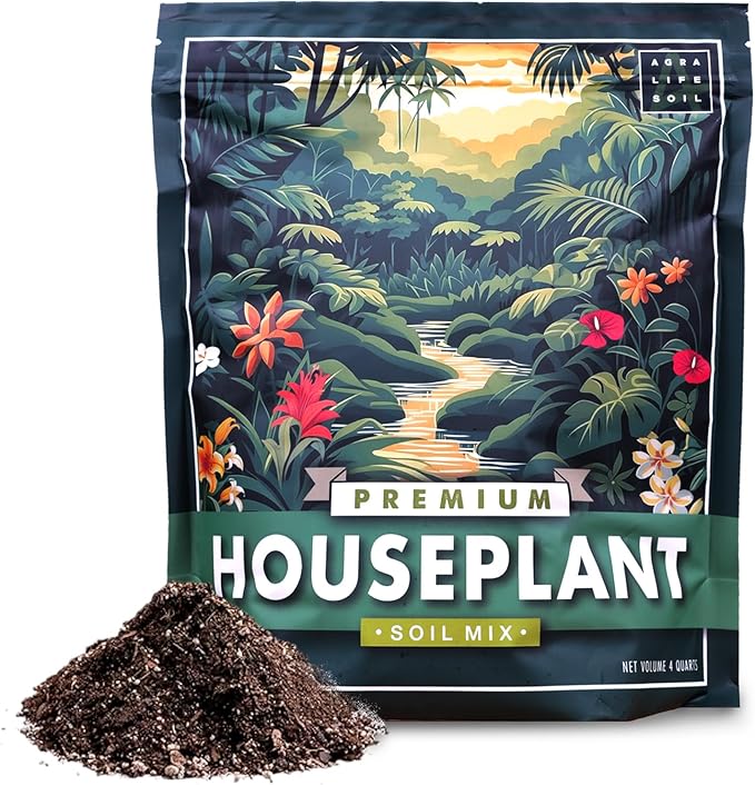 Premium Houseplant Soil Mix for Indoor & Outdoor Plants - Potting Soil for Monstera, Pothos, Snake Plants - Organic Blend for Thriving Growth -Potting Soil Indoor Plants Indoor Plant Soil - 4 Quarts