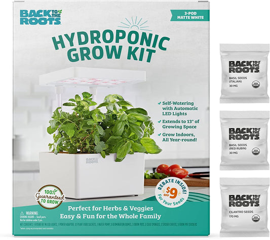 Back to the Roots v1.0 Hydroponic Grow Kit, 2022 Model (Pack of 4)