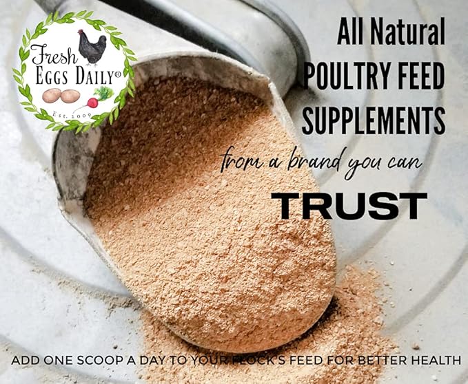 FRESH EGGS DAILY Flock Flax Feed Supplement Vitamins for Backyard Chickens and Ducks 16oz