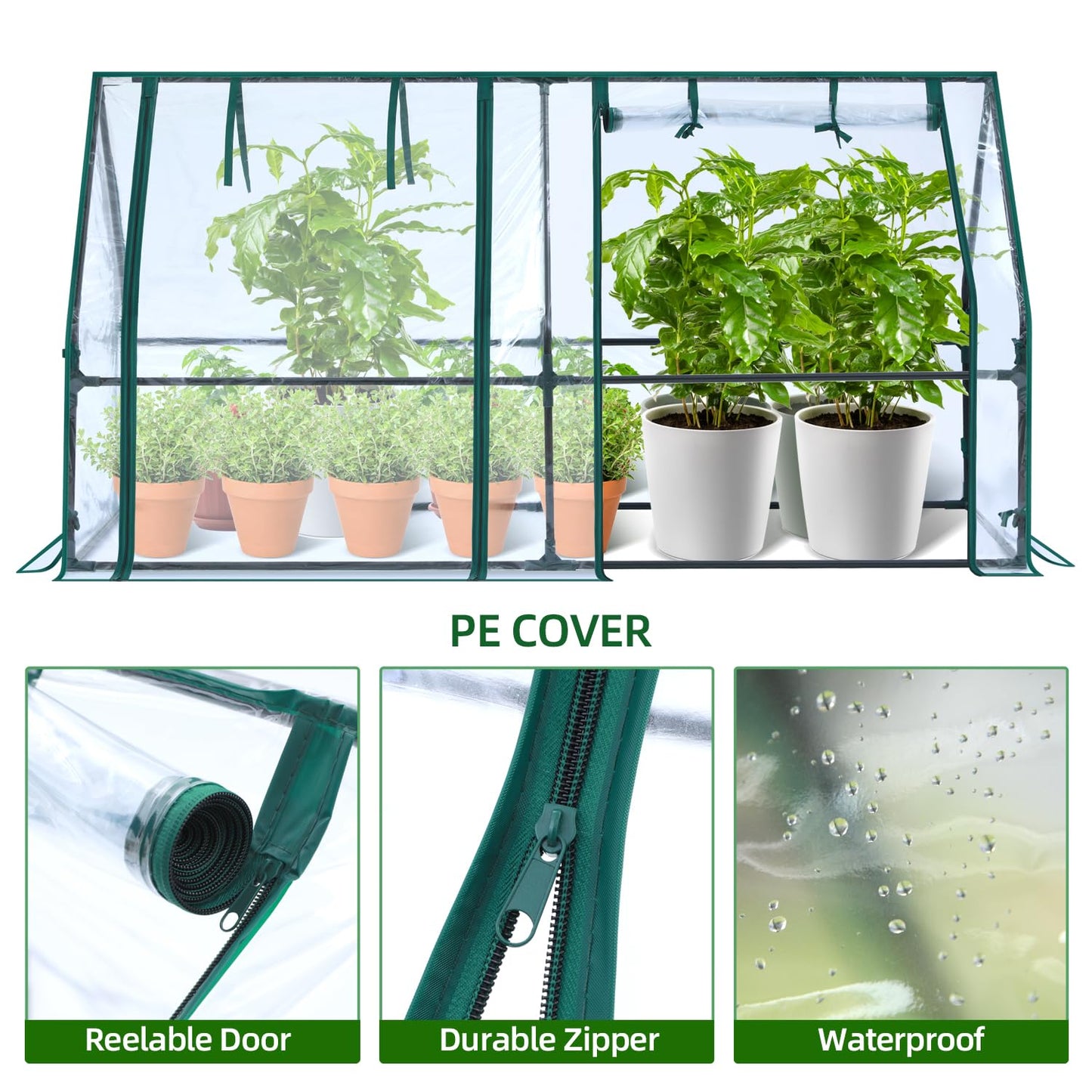 Ohuhu Mini Greenhouse + Raised Garden Bed with Greenhouse