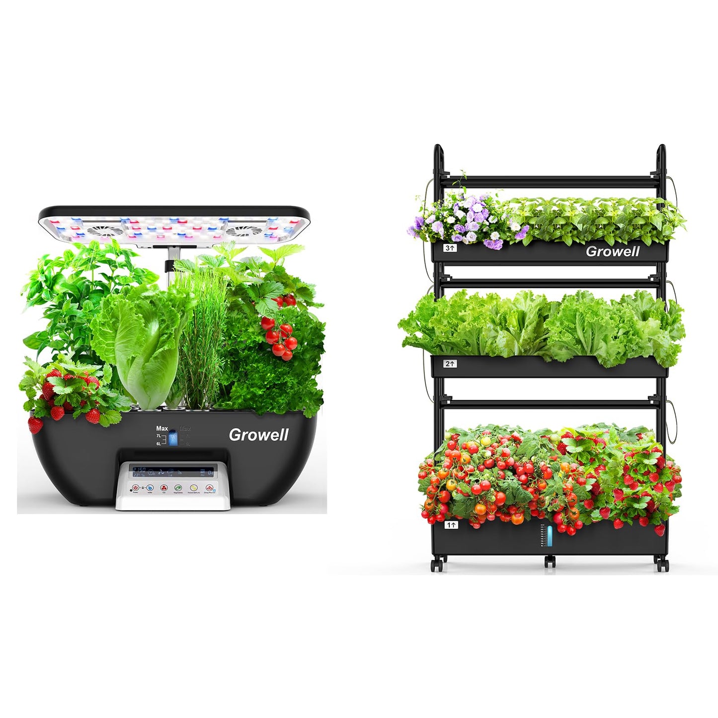 Growell 17 Pods & 90 Pods Hydroponics Growing System Kit