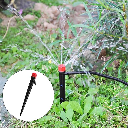 Automatic Drip Irrigation System,100FT Adjustable Complete Drip Irrigation System for Garden and Raised Beds,Greenhouse,Lawn with 5/16" and 1/4" Irrigation Tubing,Drip Emitters,Lock Barbed Fittings