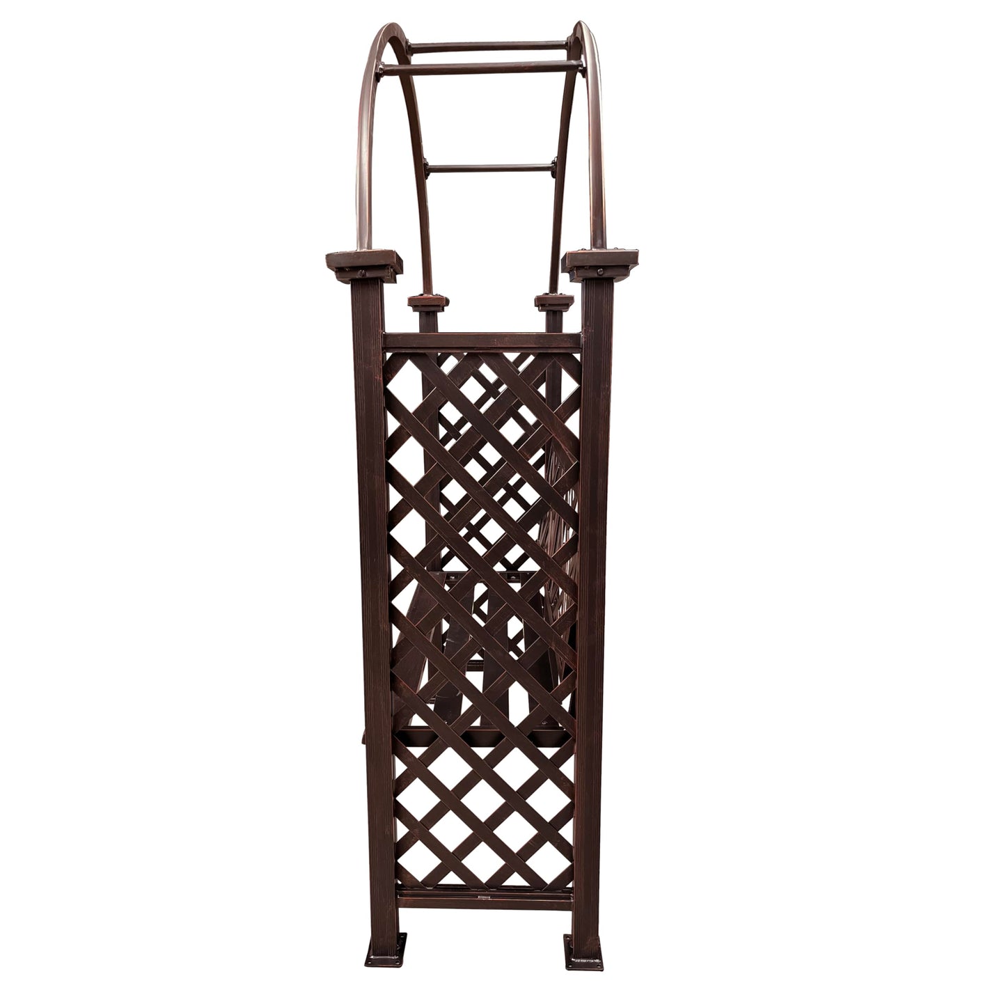 Bronze Aluminum Garden Arbor Arch with 2-Seater Bench