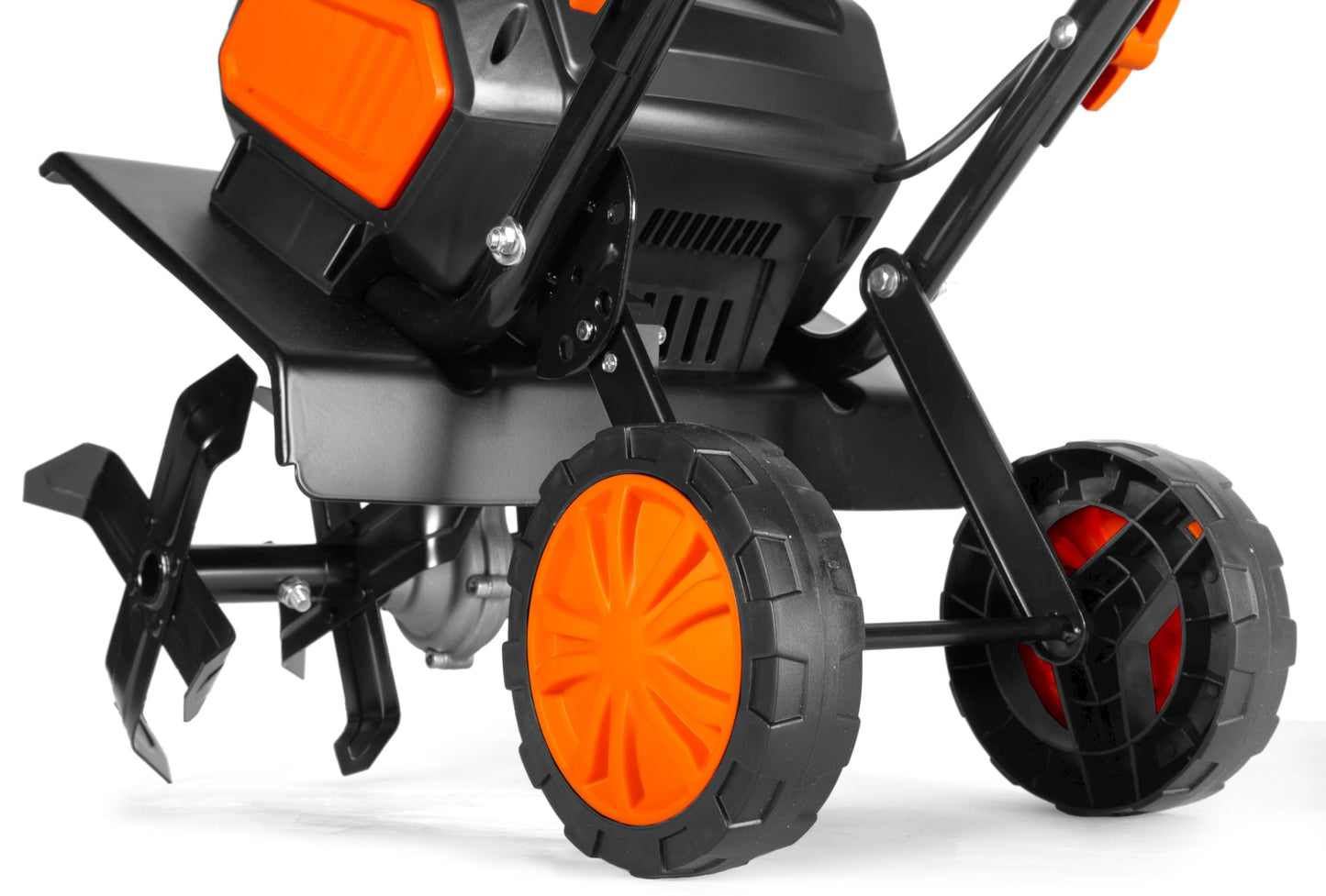 WEN 20V Max Cordless 14-Inch Brushless Electric Tiller with Two 4.0 Ah Batteries and Dual-Port Charger (20724)