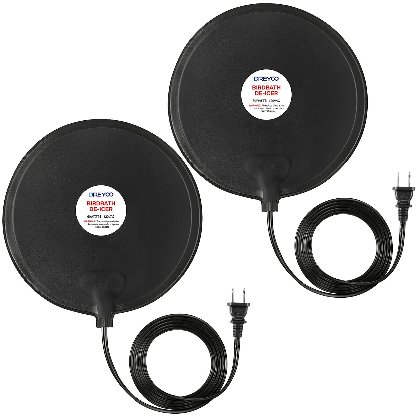 Dreyoo 1 Pack Bird Bath De Icer, 60w Submergible De Icer, Thermostatic Controlled Winter Water Heater Deicer for Bird, Chicken, Duck, Farm Trough, Design Patent Product