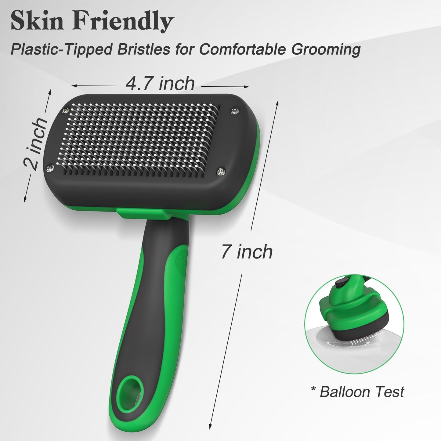 Swihauk Self Cleaning Slicker Brush - Skin Friendly Deshedding Grooming Tool for Dogs & Cats, Suitable for Shedding & Haired Pets, with Pet Supplies Accessories, Green