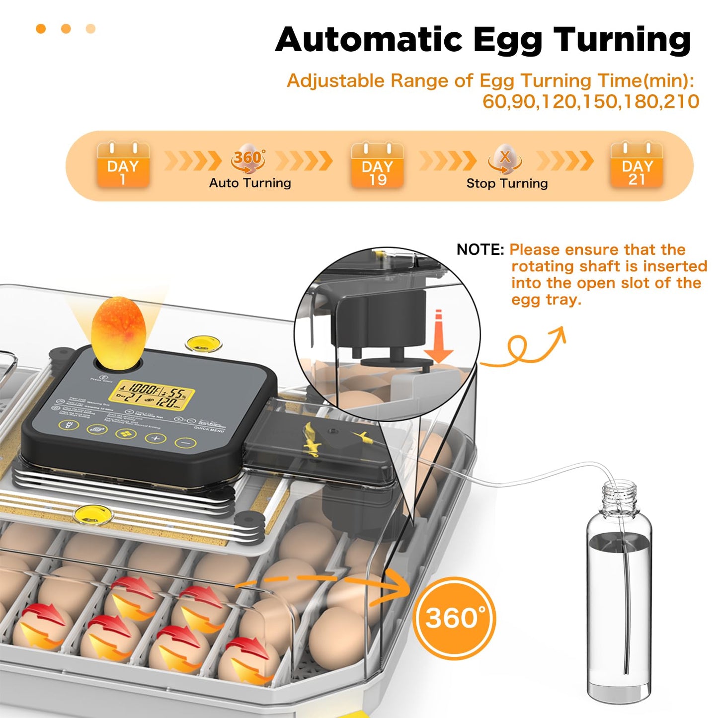 Incubator for Hatching 48 Eggs with Automatic Egg Turning and Humidity Control, Egg Incubator with Temperature, Incubators for Chicken, Ducks, Goose, Quail, Pigeon, Grey