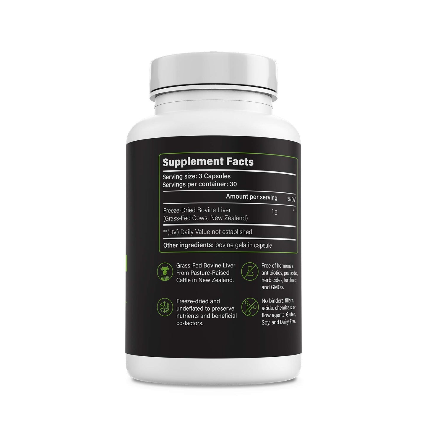 PRIMALRX Bovine Liver: Grass Fed Beef Liver Capsules – Beef Organ Supplement (Vitamin A, B12, Choline, Heme Iron Supplements) – 90 Dessicated Beef Liver Capsules