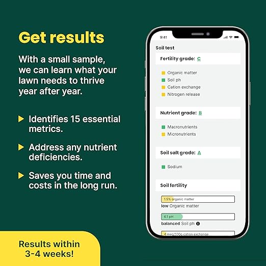 Sunday Soil Test Kit for Lawns - Helps Tailor Your Lawncare Plan - Tests for Soil’s Macronutrients & Micronutrients - Receive Results in 3-4 Weeks