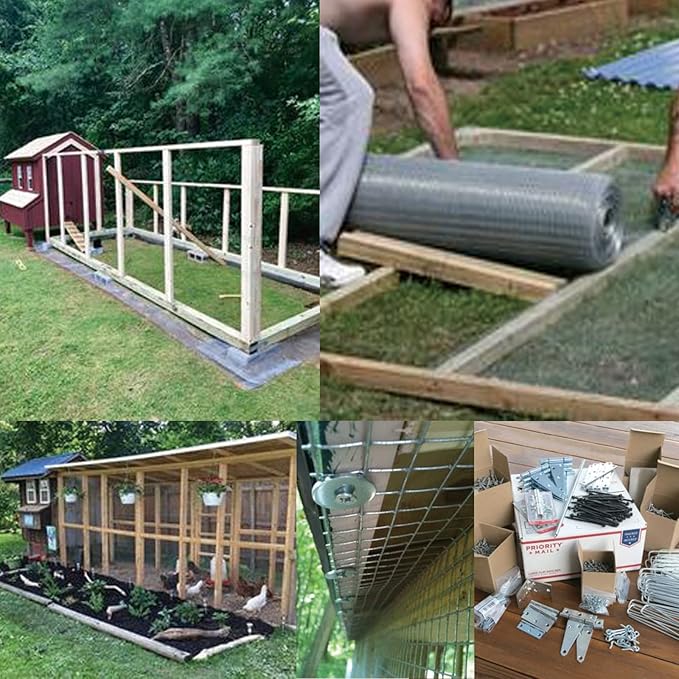 1/2” Galvanized Hardware Cloth 48" x 100' 19 Gauge, Hot-dip Galvanized After Welding, Chicken Wire Raised Garden Bed Plant Supports Poultry Netting Wire Cloth &Galvanized Wire Mesh Roll