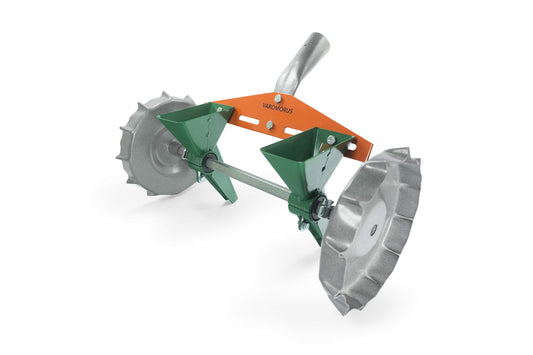 VAROMORUS Metal Precision Manual Seeder for Vegetables Greens Onion Radish Beets (2-Row)