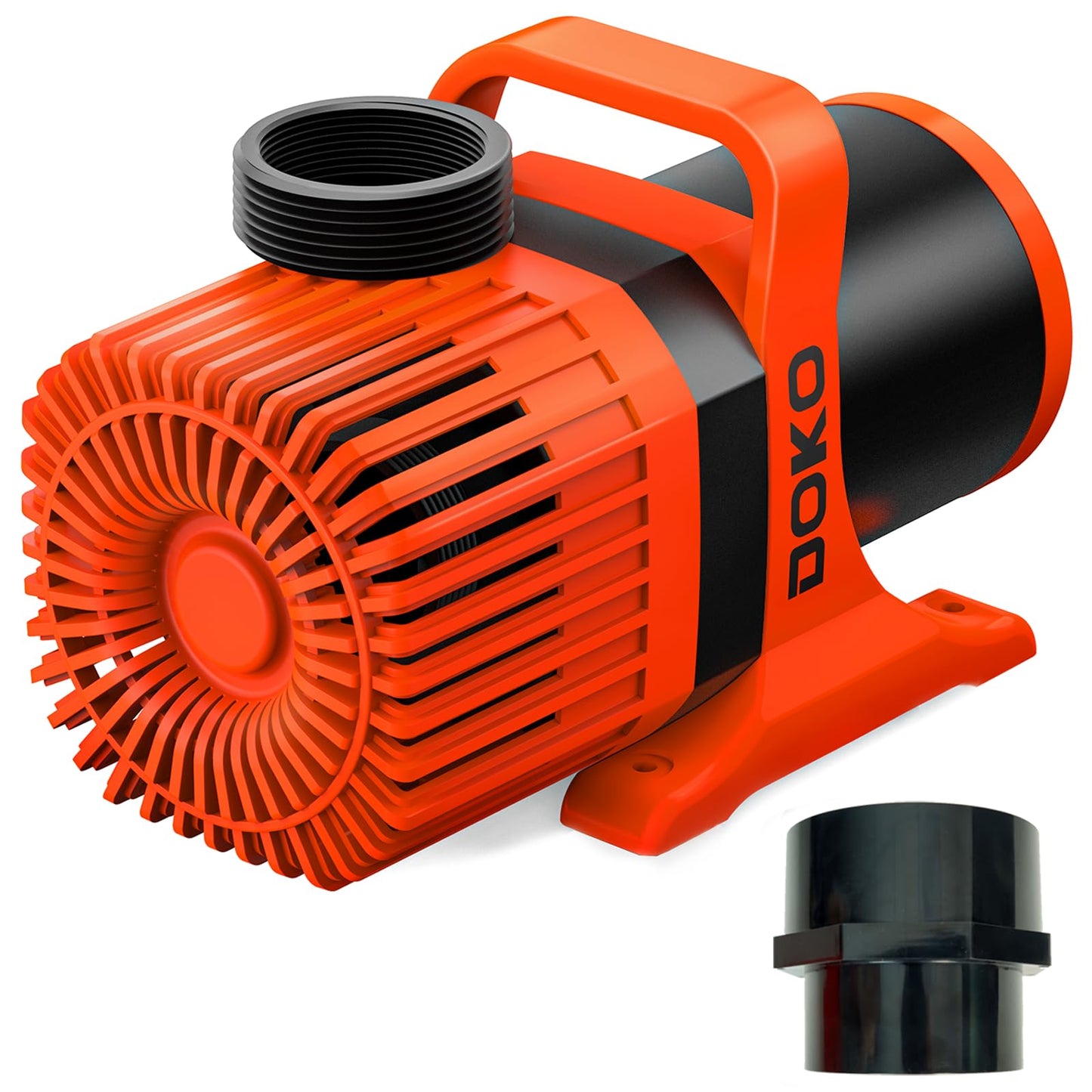DOKO Submersible Water Pump, 10000GPH Pond Pump with 30FT Power Cord and 33 FT Lift Heigh, 1000W Ultra Quiet Fountain Water Pump for Pond, Aquarium, Waterfall, Orange Black