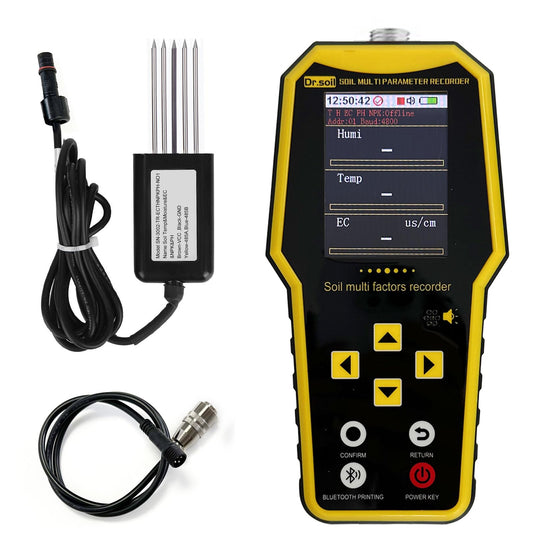 7 in 1 Soil Tester, Nitrogen Phosphorus Potassium NPK Tester, Handheld Soil PH Meter Kit, Temperature, Conductivity, Moisture, EC Meter for Petrochemical, Agriculture