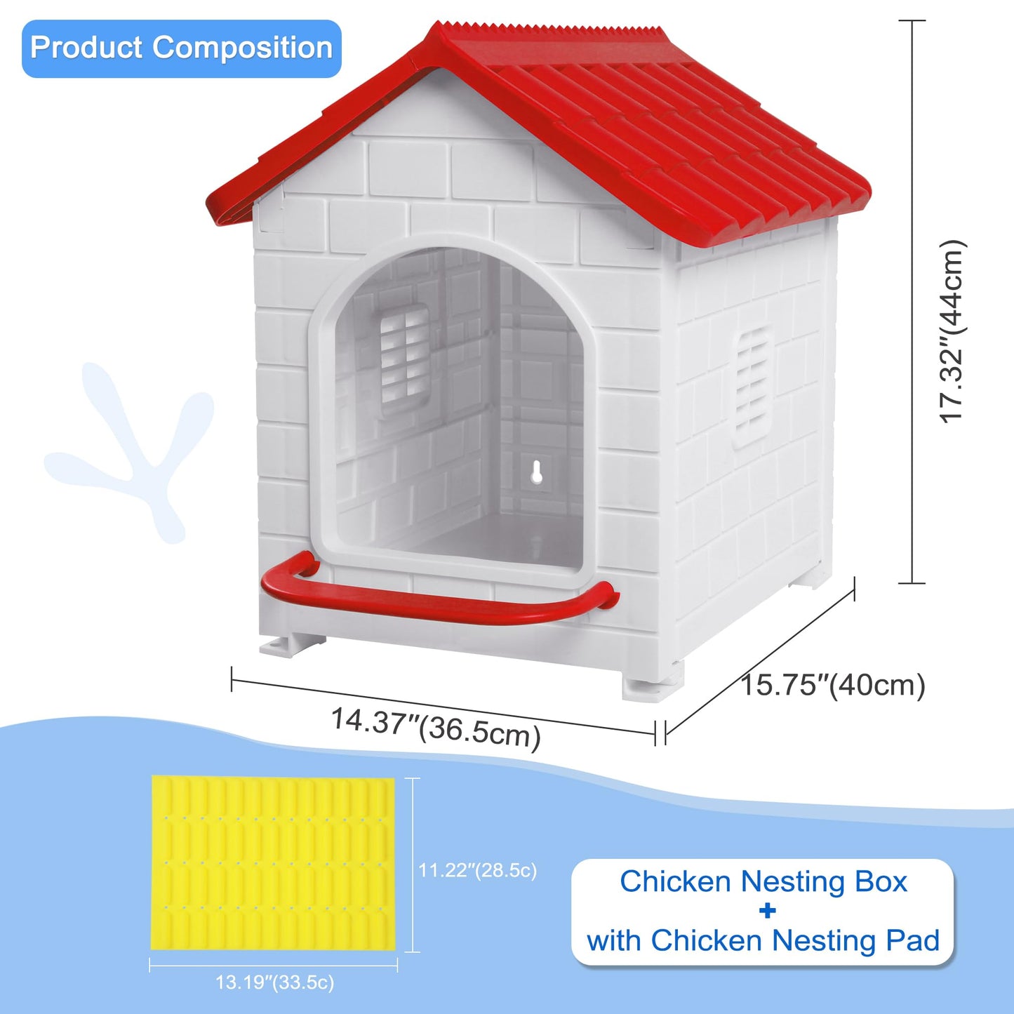 Nesting Boxes for Chicken, Plastic Compartment Chicken Nesting Boxes Coop for Laying Eggs for Hens, Ducks and Poultry