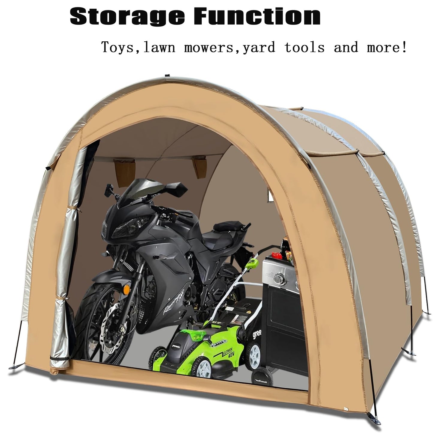 Bike Storage Shed Tent,Outdoor Portable Bicycle Storage Sheds with 420D Oxford Fabric Waterproof for 6-8 Bikes,Bike Covers Shelter for Motorcycle,Garden Tools,Toys,Lawn Mower