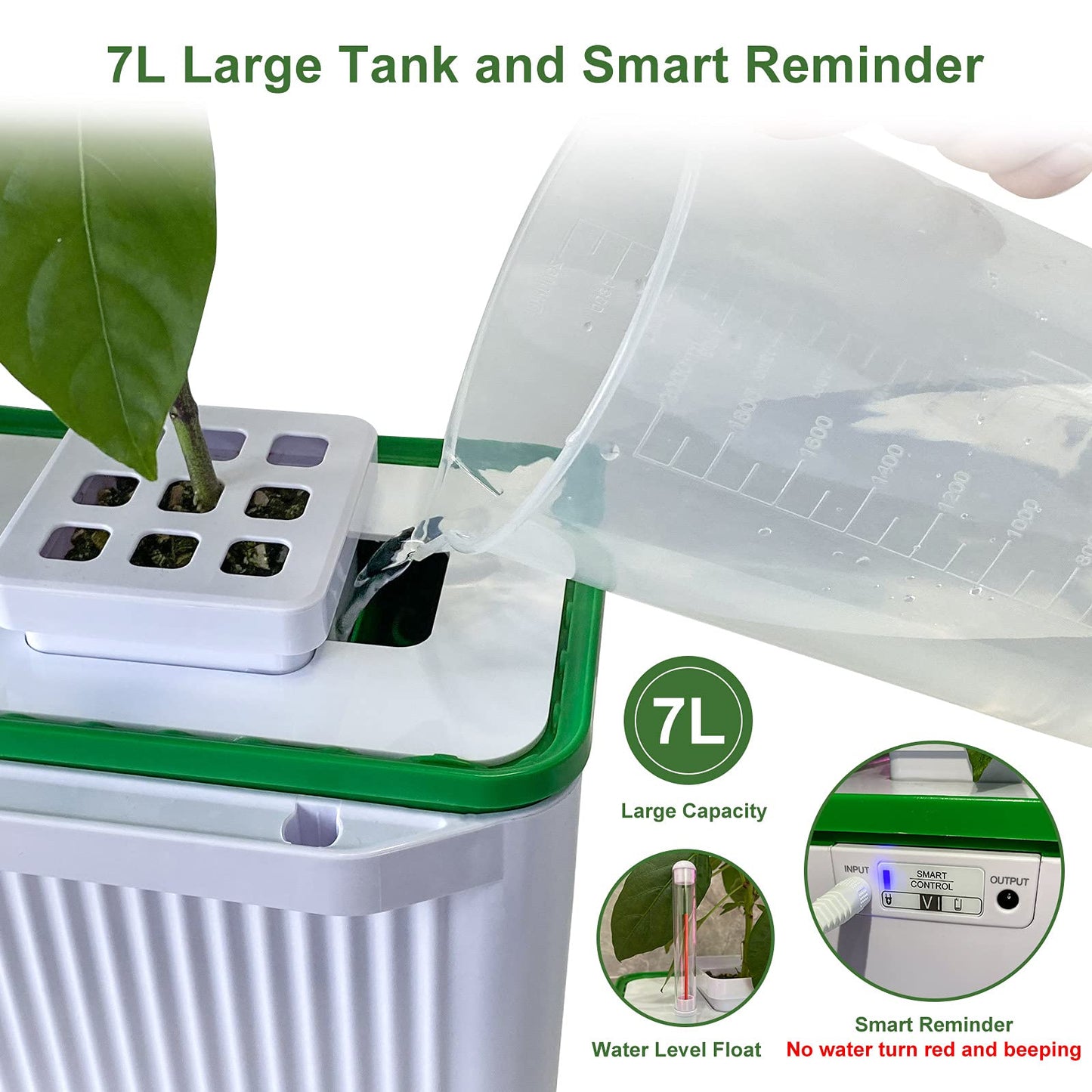 Large Smart Hydroponics Growing System kit,7L Indoor Hydroponic Garden Plant Grow Kit for Herb,Tomato,Pepper,Cucumbers,Vines Plants, Gardening Gift Choice for Wife,Husband,Mom (60“ Trellis No Light)