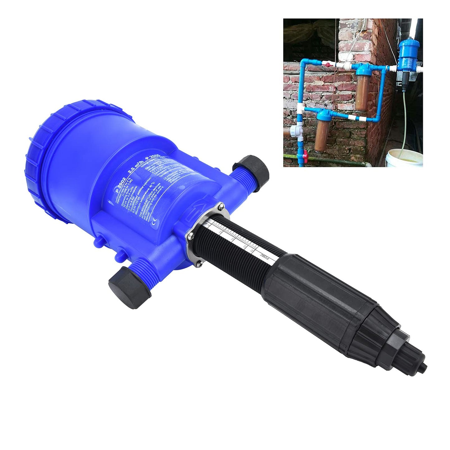 Tuzoo G3/4 to G1 0.2-2% Fertilizer Injector, Chemical Dispenser Drip Irrigation Kit