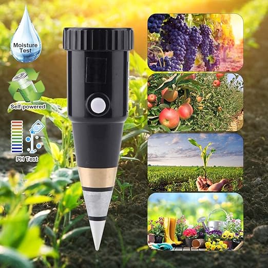 VT-05 Professional Soil pH Meter Tester, Soil pH and Moisture Meter Hygrometer, Soil Tester PH Instrument Hygrometer Monitor Humidity for Vineyards, Orchards, Field Production, Lawn, Gardens