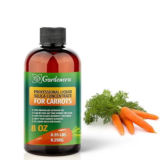 𝐏𝐑𝐄𝐌𝐈𝐔𝐌 Liquid Silica Plant Supplement - 8oz (250mL) - Carrots Plants Liquid Silica Boost Fertilizer - Stronger Stems & Healthy Leaves for Indoor & Outdoor Carrots Plants (Makes 45 Gallons)