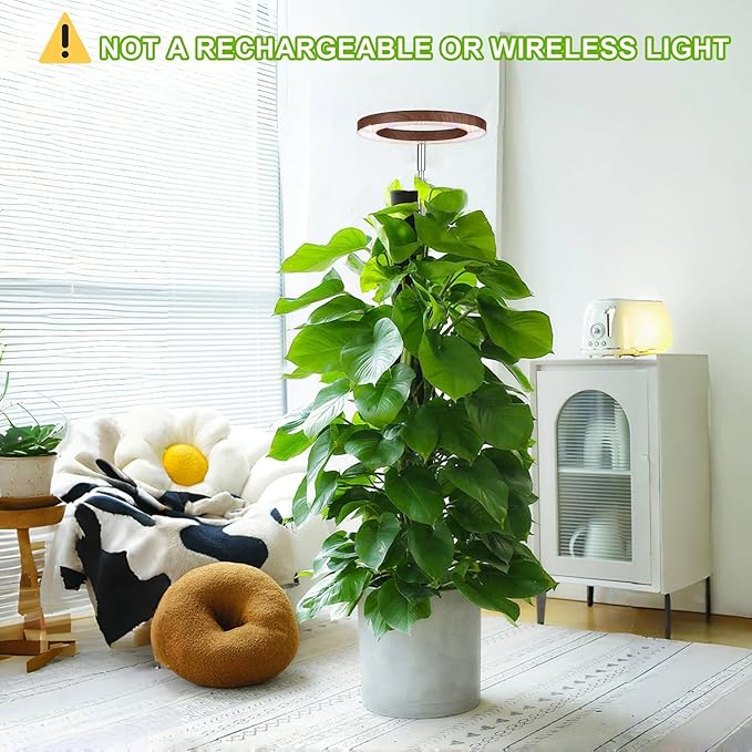 Plant Grow Light,yadoker LED Growing Light Full Spectrum for Indoor Plants, Paired with a Soil Tester,Height Adjustable, Automatic Timer, 5V Low Safe Voltage,Idea for Large Plant Light