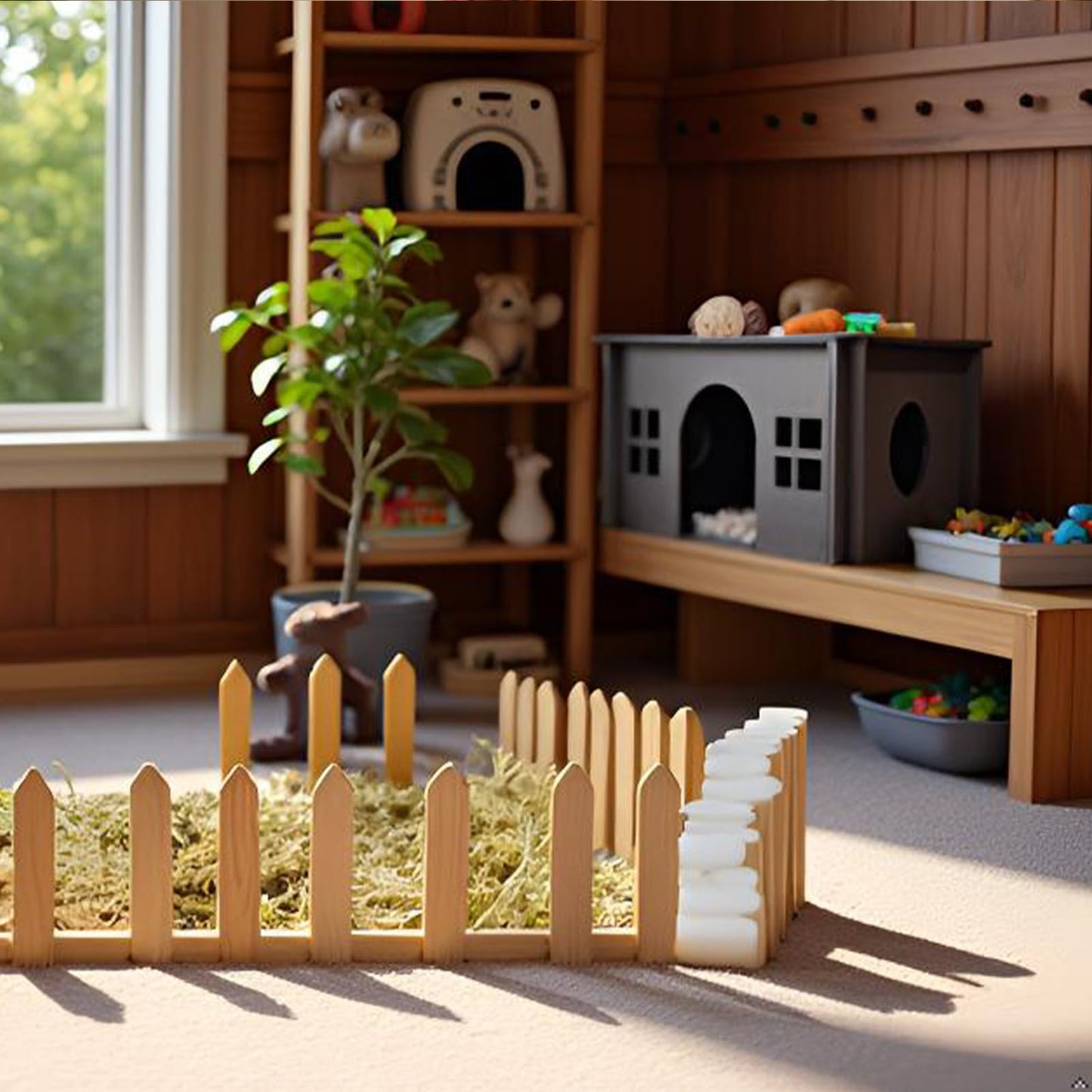 Large Rabbit Hideout, Rabbit Houses and Hideouts, Wooden Bunny House and Hideouts, Bunny Castle with Multiple Windows, Chinchilla and Guinea Pigs Hut Hideout