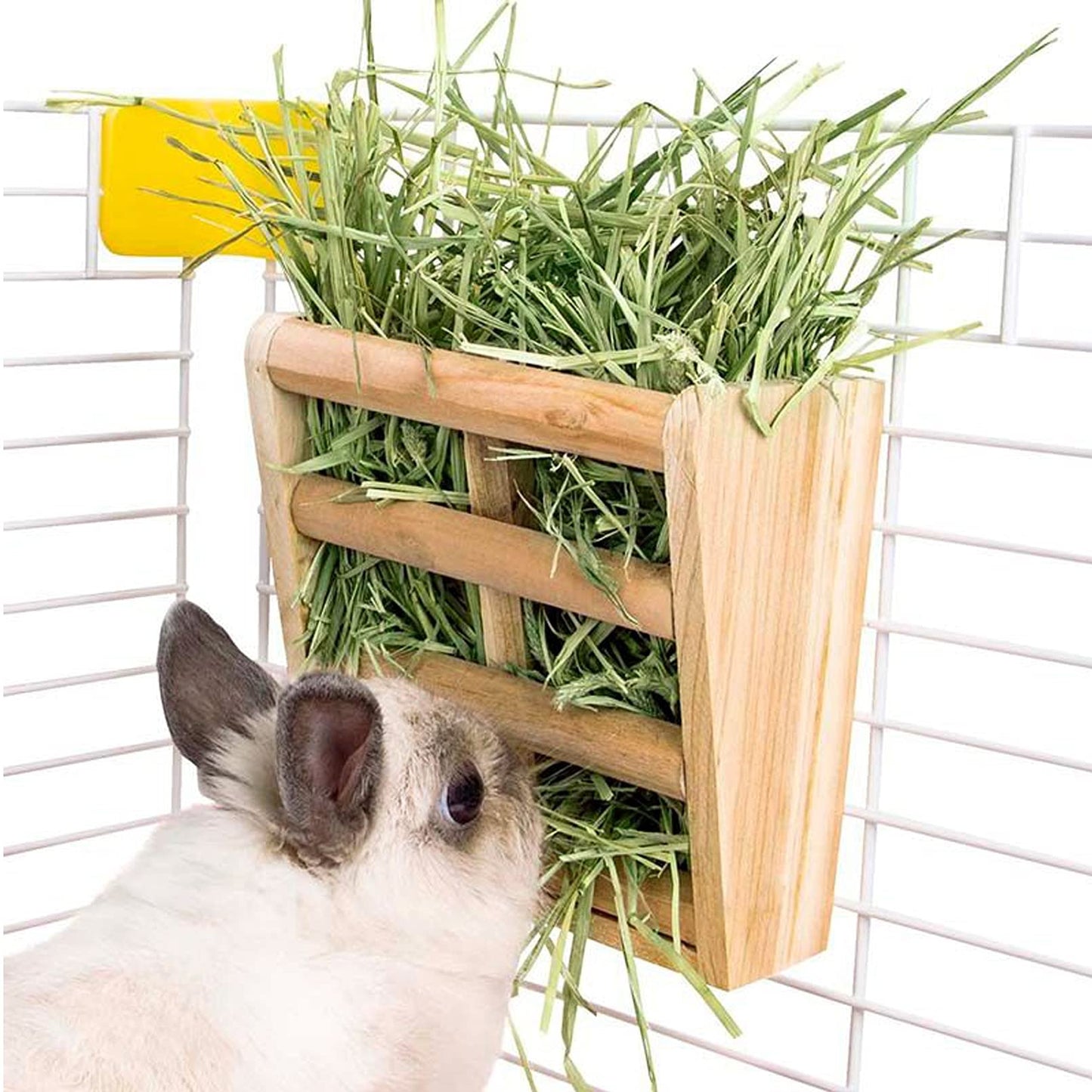 Bunny Hay Rack Guinea Pig Hay Feeder Chinchilla Hay Holder Rabbit Food Dispenser Natural Wooden Hamster Rabbit Cage Accessories