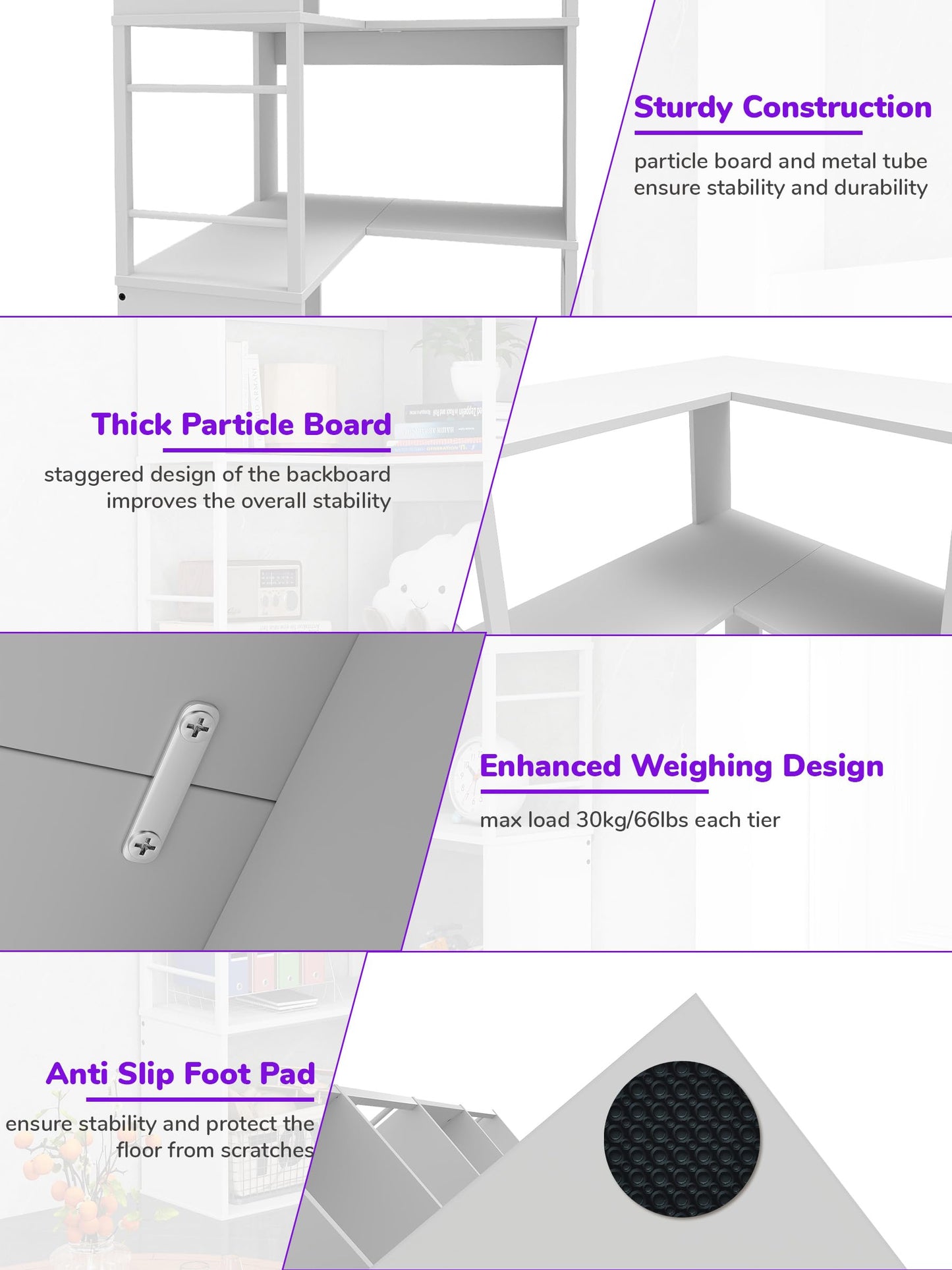7 Tier Corner Bookshelf 74 Inches Tall Corner Bookcase Industrial L Shaped Book Shelf with Metal Frame Display Rack Storage Organize for Home Office,Living Room,Bed Room (White)