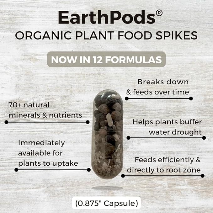 100 EarthPods - Premium Flower Fertilizer Spikes - Boost Blossoms (Great for Roses, Potted Annuals, Perennials, Flower Bulbs, Hanging Baskets) - Made in USA