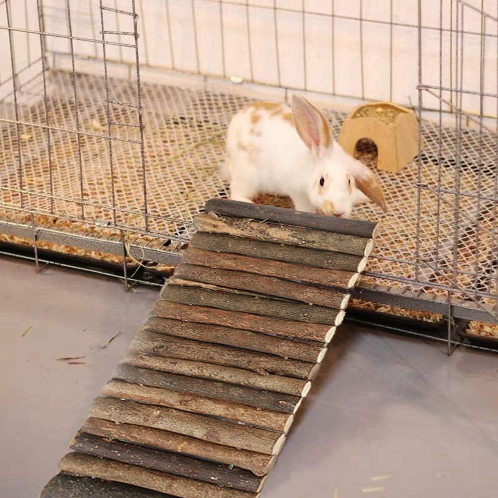 PINVNBY Extra Large Wooden Bunny Ladder Bridge (25 x 15 inches), Rabbits Hideout, House, Tunnel, Rodents Chew Toys for Guinea Pig, Chinchillas, Hedgehogs, Ferrets, Rat