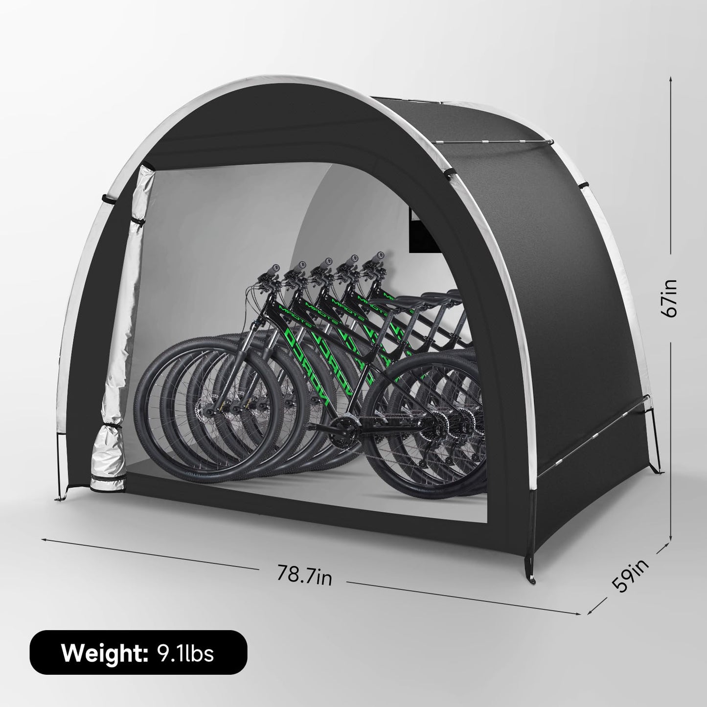 Bike Storage Tent Sheds - Outdoor Storage Waterproof, Upgraded 6.56x4.92x5.58ft Bicycle Shed Tent, Portable Bike Covers Shelter with Carry Bag for Motorcycle, Garden Tool - Medium