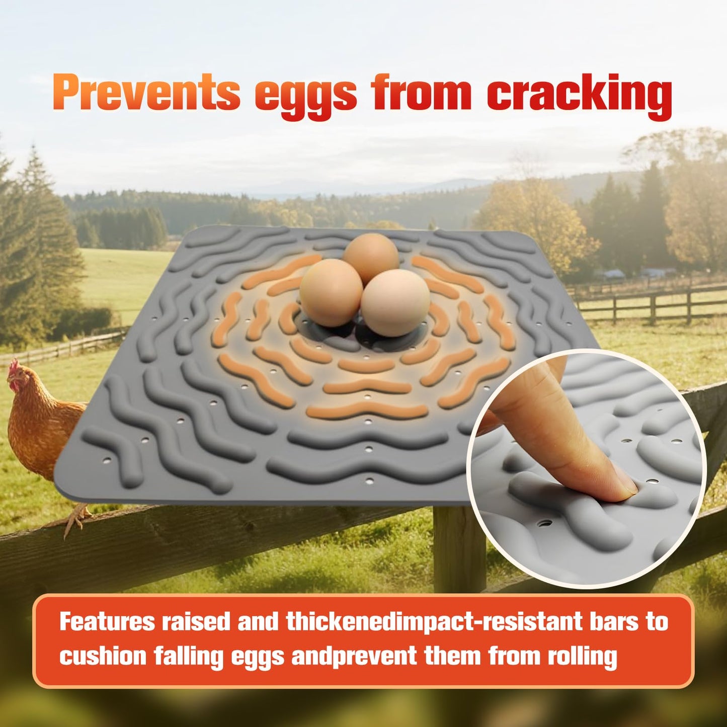 Washable Chicken Nesting Pads for Laying Eggs, 4Pcs Nesting Box Pads for Chicken Laying Boxes, 12"x 12" Reusable Gray Nesting Pads for Chicken Coop