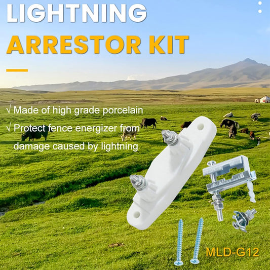 Lightning Arrestor Kit, Electric Fence Lightning Arrester Farm Lightning Arrester Animal Husbandry Electronic Fence Lightning Protection Device