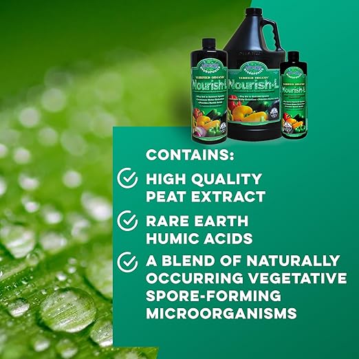MICROBE LIFE HYDROPONICS Nourish-L Liquid Fertilizer, Stimulator to Enhance Plant Nutrient Absorption for Fruits & Vegetables, Use with Any Feeding Systems Including Hydroponics or Soil, 32 Ounces