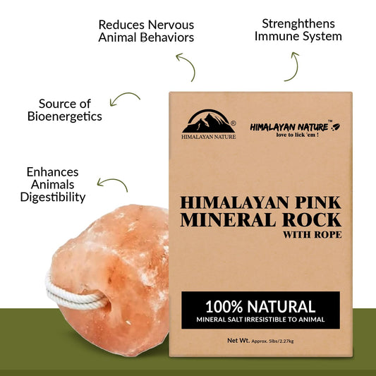 Himalayan Nature Salt Lick for All Animals – 100% Natural Pure Salt Rock for Horses, Rabbits, Cattle and Livestock – Long Lasting | Pack of 2