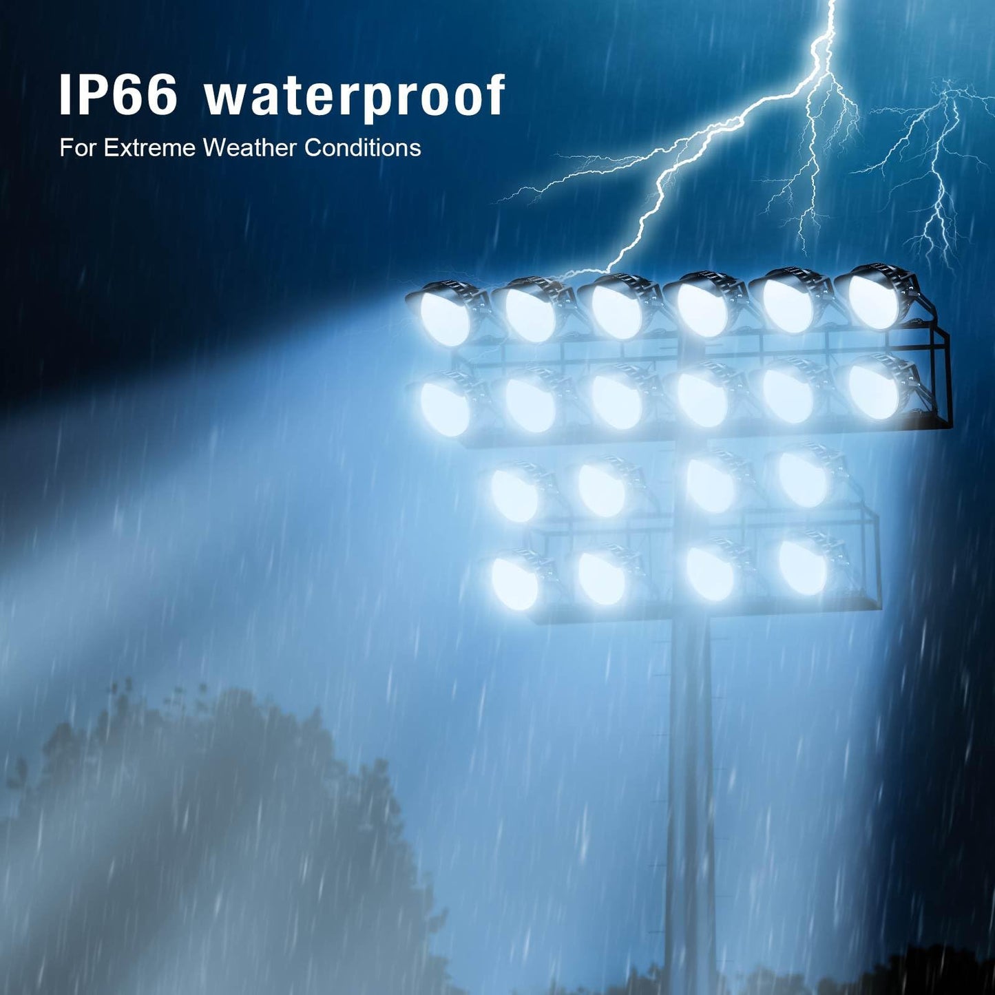 Tomourd Stadium Lights Outdoor LED, 600W Heavy-Duty Sport Court Floodlight Super Bright Commercial Arena Light Daylight IP66 10KV Waterproof Round for High Mast Ideal Large Field Lighting