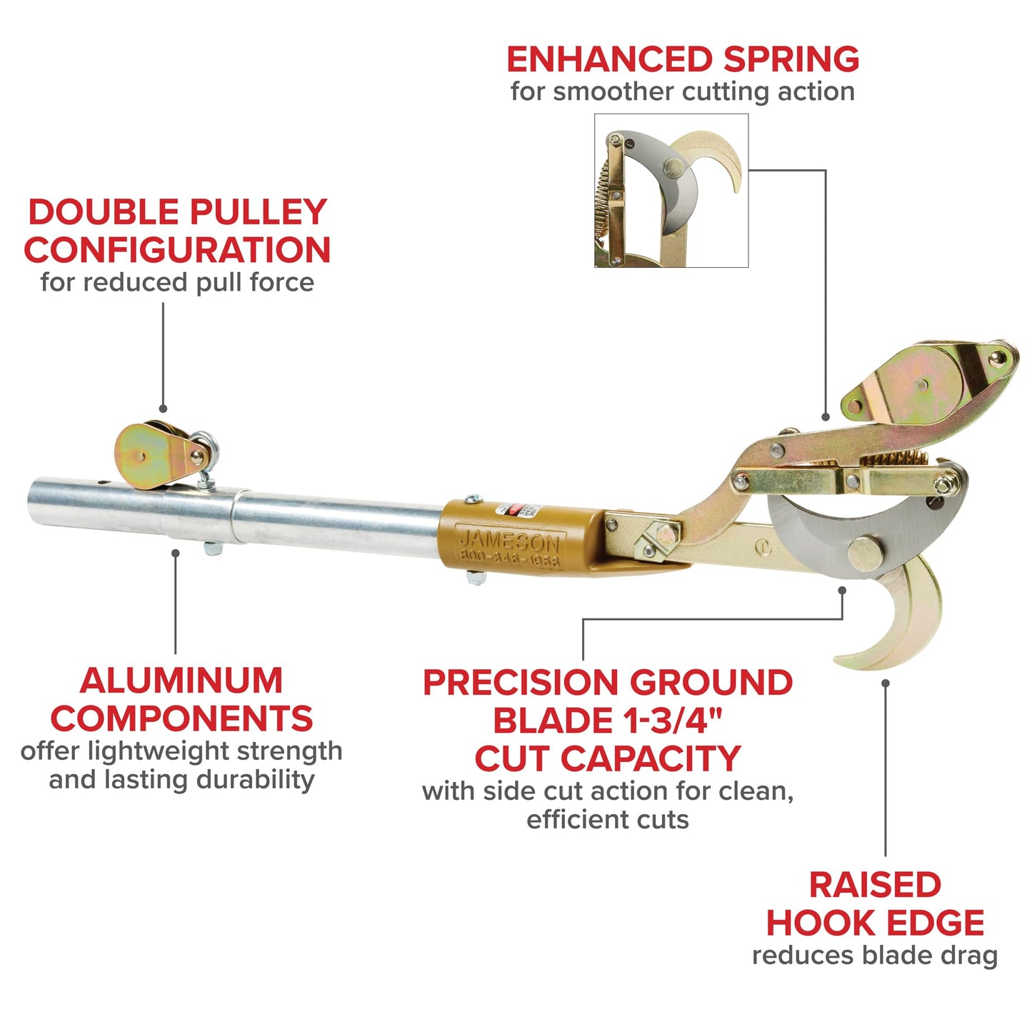 Jameson FG-6PKG-7 FG-Series Manual Pole Saw and Tree Pruner with Two 6-Foot Fiberglass Poles