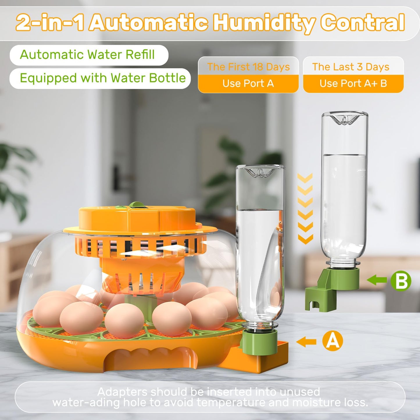 Incubators for Hatching Eggs, 12 Egg Incubator with Automatic Egg Turning and Humidity Control, Egg Candler, Auto Water Replenishment, Air Vent, for Hatching Chicken Duck Quail Goose Eggs