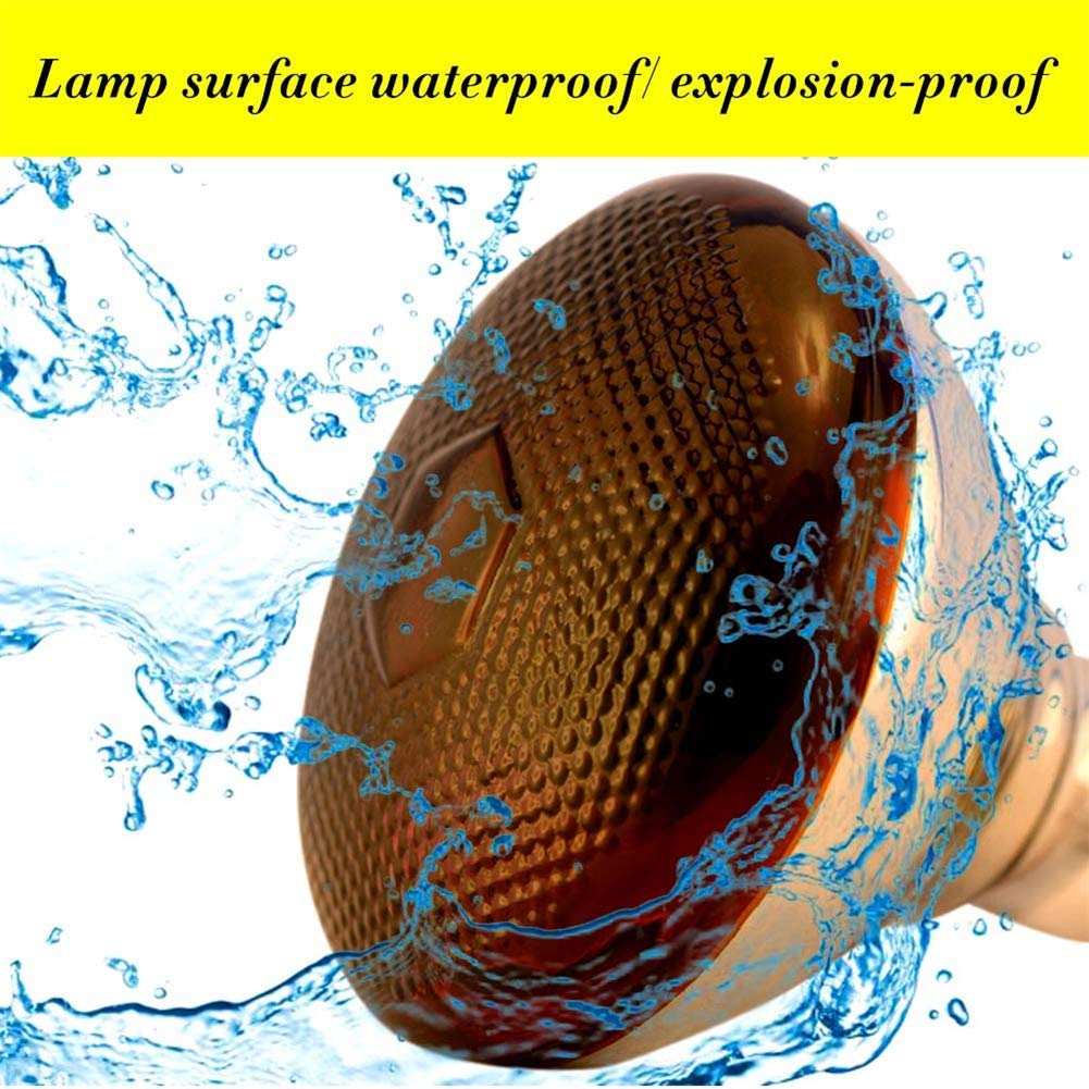BONGBADA Heat Lamp PAR38 250W 2 Pack Red Infrared Heavy Glass Lamp Bulb for Food Service,Brooder Bulb,Chicks,Pet, Bathroom,Light Therapy,Reptiles and Amphibian.