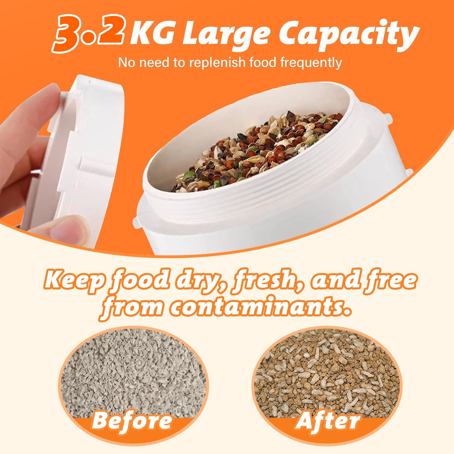 3 Pack Automatic Chicken Feeder No Waste, PVC Pipe Chicken coop Feeder, Rat Proof Chicken Feeder, with Lid Hanging Chicken Feeder, for Chicken Poultry Feeder