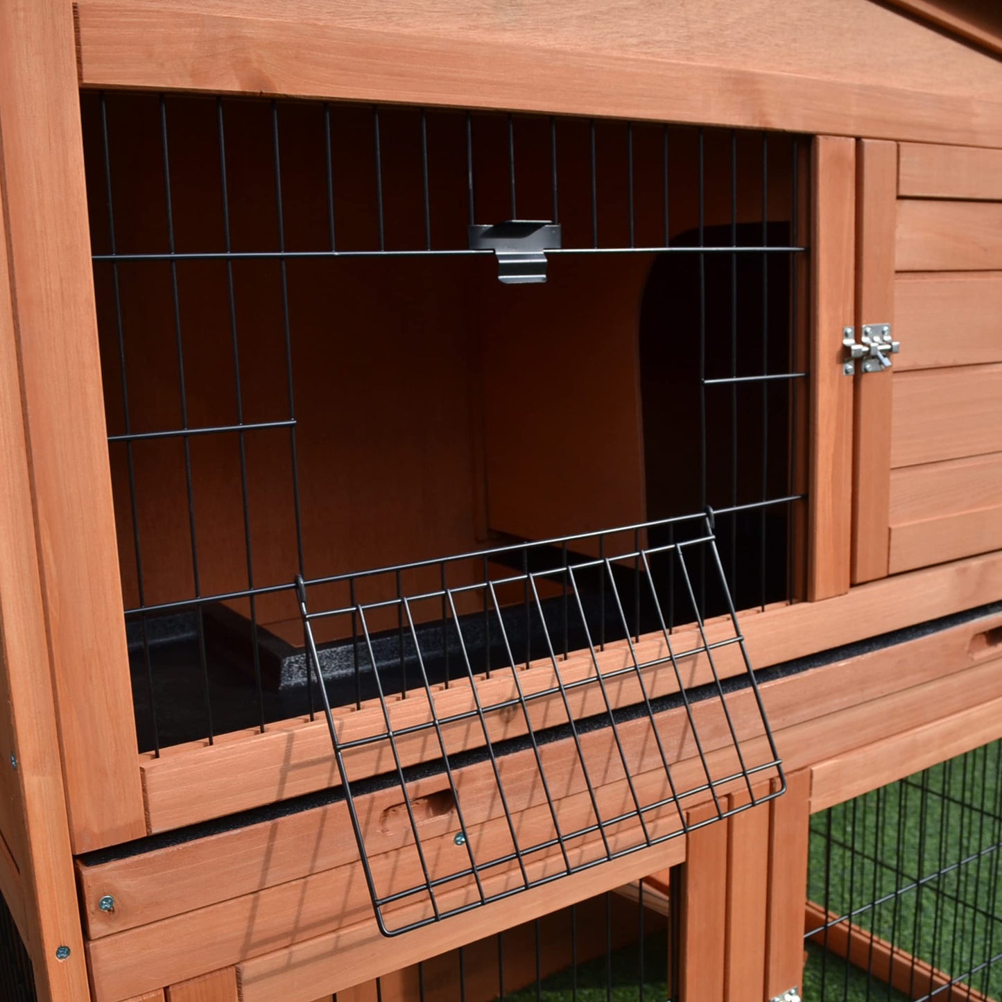 Pawhut 40" Wooden Rabbit Hutch Small Animal House Pet Cage