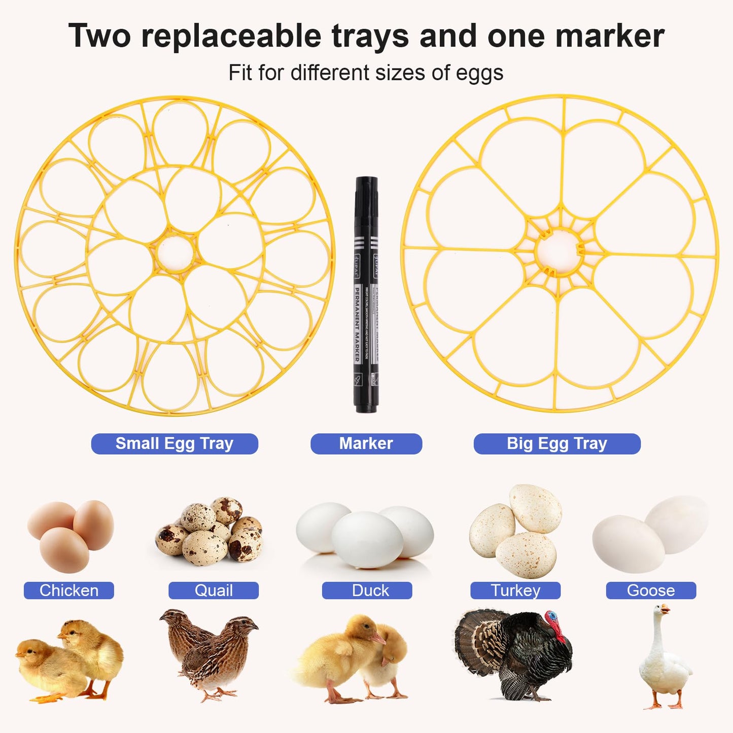 18 Egg Incubators for Hatching Eggs，360°Airflow Circulation System Incubator with Automatic Egg Turner and Humidity Control，Incubator for Chicken Eggs for Hatching Chicken Duck Goose Quail Turkey