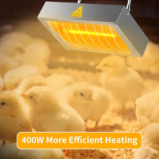 400W Chicken Coop Heater Bulb, Replacement Bulb Accessories for Chicken Heat Lamp, Brooder Heater Tubes for Chicks, Poultry, Pets, 1 Pack