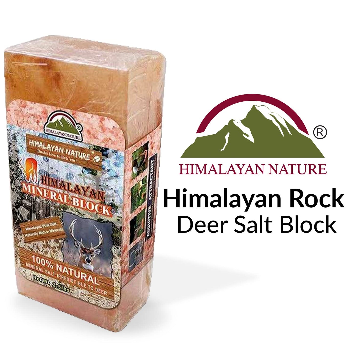 Himalayan Nature Licking Salt for Deer Block - Animal Licking Mineral Salt Block, Natural Feed Salt Rock for Horse, Deer & Animal, 10 Pound, 2 Counts